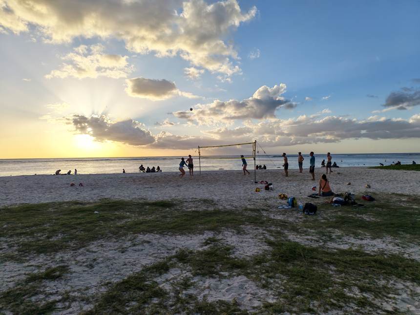 La plage de Flic en Flac en fin d’après-midi